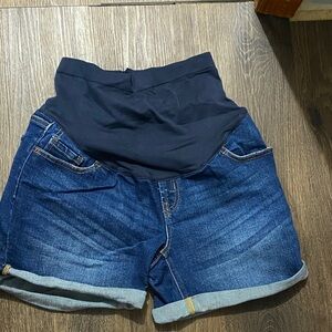 Old Navy Dark Blue Jean Maternity Shorts